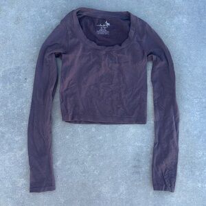 free people intimately scoop neck basic basics long sleeve tee top cropped crop